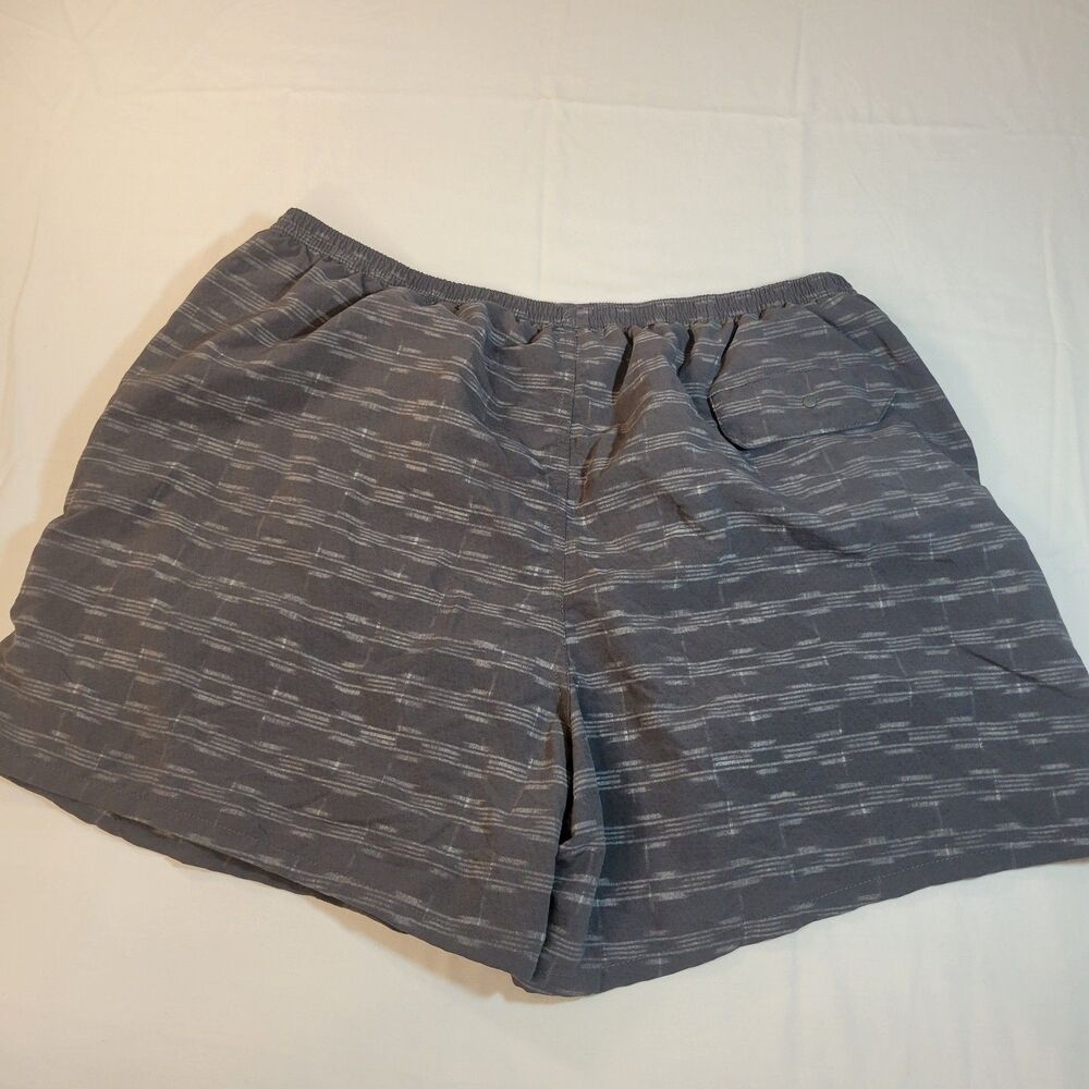 Patagonia XL BaggiPaes Lights Men Grey Nylon Ikat Lines Striped Swim Shorts Mesh